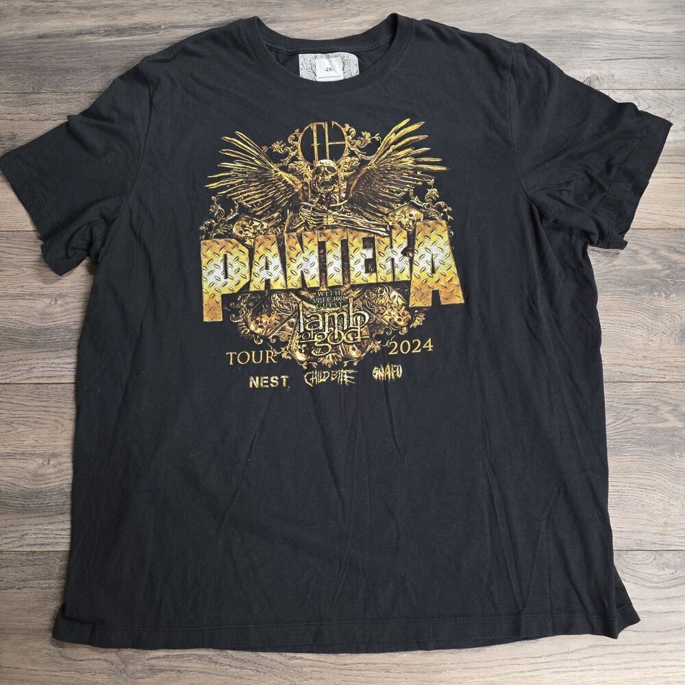 Pantera Lamb Of God 2024 Tour T-Shirt Black Size 2X